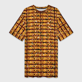 Платье-футболка 3D с принтом Far Cry 6 (Лого) в Екатеринбурге,  |  | far cry 6 | игра | лого | надпись | текстура | частицы