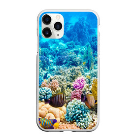 Чехол для iPhone 11 Pro матовый с принтом Риф в Екатеринбурге, Силикон |  | коралловый риф | полосатые рыбы | риф | рыбы | сказочный риф