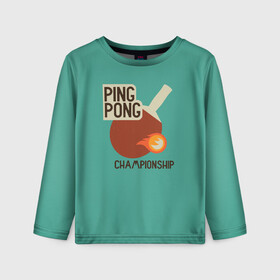 Детский лонгслив 3D с принтом ping-pong в Екатеринбурге, 100% полиэстер | длинные рукава, круглый вырез горловины, полуприлегающий силуэт
 | ping pong | sport | tennis | настольный теннис | пинг понг | ракетка | спорт | теннис