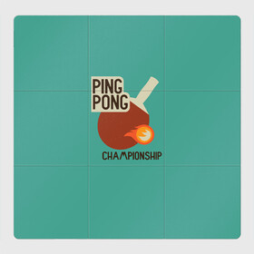 Магнитный плакат 3Х3 с принтом ping-pong в Екатеринбурге, Полимерный материал с магнитным слоем | 9 деталей размером 9*9 см | ping pong | sport | tennis | настольный теннис | пинг понг | ракетка | спорт | теннис