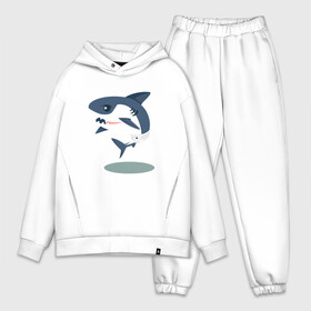 Мужской костюм хлопок OVERSIZE с принтом Акуленок в Екатеринбурге,  |  | baby | shark | акула | акуленок | акулы | жители | клыки | море | морские | океан | памперс | паттерн | ребенок | рыба | черные