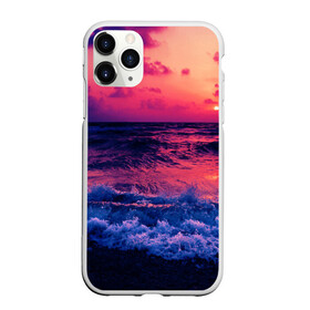 Чехол для iPhone 11 Pro Max матовый с принтом Закат на берегу в Екатеринбурге, Силикон |  | Тематика изображения на принте: берег | волны | закат | море | пляж
