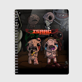 Тетрадь с принтом The Binding of Isaac | Жертвоприношение Исаака (Z) в Екатеринбурге, 100% бумага | 48 листов, плотность листов — 60 г/м2, плотность картонной обложки — 250 г/м2. Листы скреплены сбоку удобной пружинной спиралью. Уголки страниц и обложки скругленные. Цвет линий — светло-серый
 | binding isaac | binding of isaac | the binding of isaac | голос бога | жертвоприношение исаака | исаак | компьютерная игра | маленький исаак