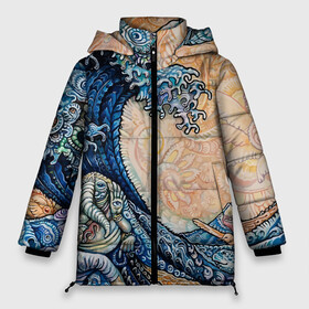 Женская зимняя куртка Oversize с принтом Indian Ocean psychedelics в Екатеринбурге, верх — 100% полиэстер; подкладка — 100% полиэстер; утеплитель — 100% полиэстер | длина ниже бедра, силуэт Оверсайз. Есть воротник-стойка, отстегивающийся капюшон и ветрозащитная планка. 

Боковые карманы с листочкой на кнопках и внутренний карман на молнии | abstrction | acid | colors | psychedelics | индия | океан | узоры