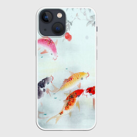 Чехол для iPhone 13 mini с принтом Японские карпы в Екатеринбурге,  |  | вода | ягоды | японские карпы