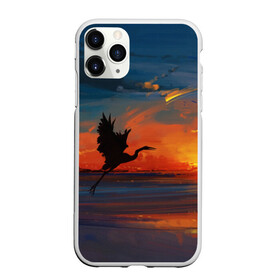 Чехол для iPhone 11 Pro матовый с принтом Прибрежный закат в Екатеринбурге, Силикон |  | Тематика изображения на принте: журавль | закат | закат на пляже | море | пляж | прибрежный закат