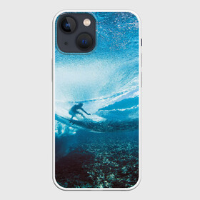 Чехол для iPhone 13 mini с принтом Под водой в Екатеринбурге,  |  | море | морская волна | океан | под водой | серфер | серфинг