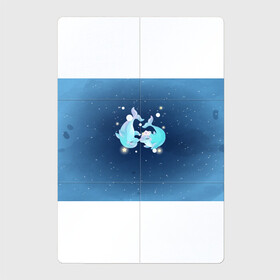 Магнитный плакат 2Х3 с принтом Два дельфина в Екатеринбурге, Полимерный материал с магнитным слоем | 6 деталей размером 9*9 см | cute | dolphin | два дельфина | дельфин | дельфинами | милый | мир | подводный