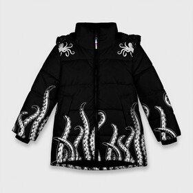 Зимняя куртка для девочек 3D с принтом Octopus Щупальца в Екатеринбурге, ткань верха — 100% полиэстер; подклад — 100% полиэстер, утеплитель — 100% полиэстер. | длина ниже бедра, удлиненная спинка, воротник стойка и отстегивающийся капюшон. Есть боковые карманы с листочкой на кнопках, утяжки по низу изделия и внутренний карман на молнии. 

Предусмотрены светоотражающий принт на спинке, радужный светоотражающий элемент на пуллере молнии и на резинке для утяжки. | animal | beast | kraken | ocean | octopus | sea | ship | water | вода | животные | звери | корабль | кракен | море | океан | осьминог | рыбы | щупальца