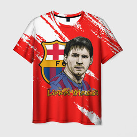 Мужская футболка 3D с принтом Lionel в Екатеринбурге, 100% полиэфир | прямой крой, круглый вырез горловины, длина до линии бедер | арт | месси | мяч | спорт | футбол | футболист