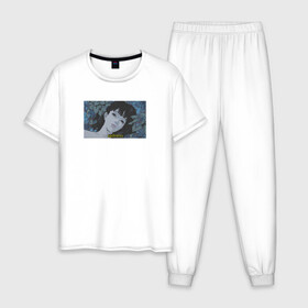 Мужская пижама хлопок с принтом Perfect Blue в Екатеринбурге, 100% хлопок | брюки и футболка прямого кроя, без карманов, на брюках мягкая резинка на поясе и по низу штанин
 | anime | sadness | аниме | девушка | эстетика