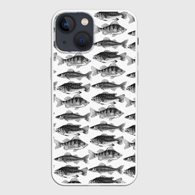 Чехол для iPhone 13 mini с принтом рыбки в Екатеринбурге,  |  | ocean | sea | киты | море | морской принт | морской фон | океан | паттерн | рыбы | текстуры