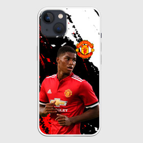 Чехол для iPhone 13 с принтом Manchester United: Рашфорд. в Екатеринбурге,  |  | fc | fcmu | football | football club | manchester united | marcus rashford | red devils | sport | красные дьяволы | манчестер юнайтед | маркус рашфорд | спорт | фк | фкмю | футбол | футбольный клуб