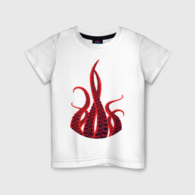 Детская футболка хлопок с принтом Octopus Осьминог в Екатеринбурге, 100% хлопок | круглый вырез горловины, полуприлегающий силуэт, длина до линии бедер | animal | beast | kraken | ocean | octopus | sea | ship | water | вода | животные | звери | кракен | море | океан | осьминог | рыбы | щупальца
