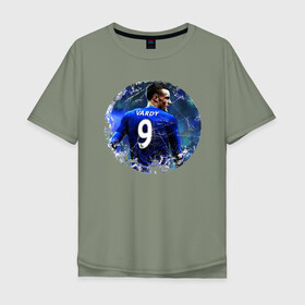 Мужская футболка хлопок Oversize с принтом Джейми Варди в Екатеринбурге, 100% хлопок | свободный крой, круглый ворот, “спинка” длиннее передней части | джейми варди | популярные | футбол | футболист