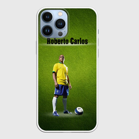 Чехол для iPhone 13 Pro Max с принтом Roberto Carlos в Екатеринбурге,  |  | ball | green | roberto carlos | roberto carlos lettering | roberto carlos print | soccer field | зеленый | мяч | надпись роберто карлос | номер 3 | принт роберто карлос | роберто карлос | футболист | футбольное по