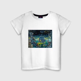 Детская футболка хлопок с принтом Fabulous water world в Екатеринбурге, 100% хлопок | круглый вырез горловины, полуприлегающий силуэт, длина до линии бедер | Тематика изображения на принте: colors | fish | life | ocean | sea | море | океан