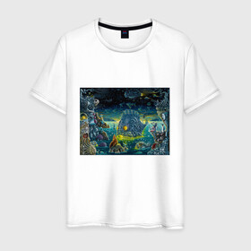Мужская футболка хлопок с принтом Fabulous water world в Екатеринбурге, 100% хлопок | прямой крой, круглый вырез горловины, длина до линии бедер, слегка спущенное плечо. | colors | fish | life | ocean | sea | море | океан