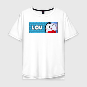 Мужская футболка хлопок Oversize с принтом LOU (ПЛАШКА) в Екатеринбурге, 100% хлопок | свободный крой, круглый ворот, “спинка” длиннее передней части | android | brawl | brawl stars | clash | game | lou | stars | андроид | игра | мобильные игры