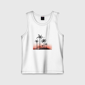 Детская майка хлопок с принтом palm tree в Екатеринбурге,  |  | beach | ocean | palm trees | sea | summer | sun | sunset | vacation | закат | лето | море | океан | отдых | отпуск | пальмы | пляж | солнце