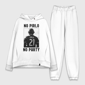 Женский костюм хлопок Oversize с принтом No Pirlo no party в Екатеринбурге,  |  | andrea pirlo | football | juventus | pirlo | vdkarsvet | андреа пирло | пирло | футбол | ювентус