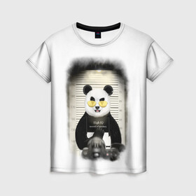 Женская футболка 3D с принтом Yami hight IQ 3D в Екатеринбурге, 100% полиэфир ( синтетическое хлопкоподобное полотно) | прямой крой, круглый вырез горловины, длина до линии бедер | hight iq | panda | yami | арест | заключённый | очки | панда | фотоаппарат | фотосет