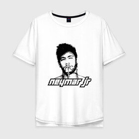 Мужская футболка хлопок Oversize с принтом Neymar Jr. в Екатеринбурге, 100% хлопок | свободный крой, круглый ворот, “спинка” длиннее передней части | brasil | brazil | football | france | neymar | psg | sport | бразилия | гол | кубок | мяч | неймар | псж | спорт | франция | футбол | футболист | чемпион