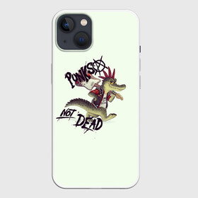 Чехол для iPhone 13 с принтом Крокодил панк в Екатеринбурге,  |  | punks not dead | гитара | крокодил | музыка | панк | панкс нот дед | рок | рокер