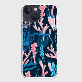 Чехол для iPhone 13 mini с принтом Подводный мир в Екатеринбурге,  |  | colorful | coral | deep | sea | seamless | seaweed | водоросли | глубокий | коралл | красочный | паттерн | подводный мир
