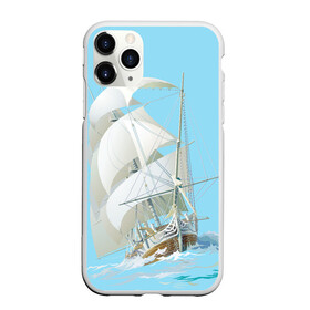 Чехол для iPhone 11 Pro матовый с принтом The white wanderer в Екатеринбурге, Силикон |  | ocean | sea | ship | волны | океан | парусник