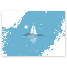Поздравительная открытка с принтом ОДИНОКИЙ ПАРУСНИК | SAILBOAT (Z) в Екатеринбурге, 100% бумага | плотность бумаги 280 г/м2, матовая, на обратной стороне линовка и место для марки
 | boat | sailboat | ship | ships | бумага | кораблик | кораблики | корабль | красный парус | лодка | лодочка на белом | мореход | одинокая лодка | оригами | парус | парусник | судно | яхта