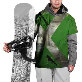 Накидка на куртку 3D с принтом Art Abstraction Green в Екатеринбурге, 100% полиэстер |  | Тематика изображения на принте: abstraction | art | canvas | paints | абстракция