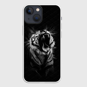 Чехол для iPhone 13 mini с принтом Тигр рычит Tiger realistic в Екатеринбурге,  |  | furry | low poly | tiger | восточный тигр | год тигра | голова | кошка | лоу поли | тигр | тигренок | фурри | хищник