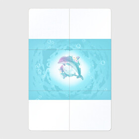 Магнитный плакат 2Х3 с принтом Два дельфина в Екатеринбурге, Полимерный материал с магнитным слоем | 6 деталей размером 9*9 см | cute | dolphin | два дельфина | дельфин | дельфин в море | дельфинами | милый | мир | подводный