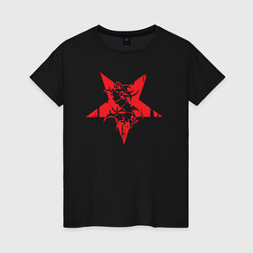 Женская футболка хлопок с принтом Sepultura: star в Екатеринбурге, 100% хлопок | прямой крой, круглый вырез горловины, длина до линии бедер, слегка спущенное плечо | black | brazil | death | metall | rock | sepultura