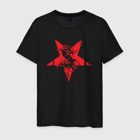 Мужская футболка хлопок с принтом Sepultura: star в Екатеринбурге, 100% хлопок | прямой крой, круглый вырез горловины, длина до линии бедер, слегка спущенное плечо. | black | brazil | death | metall | rock | sepultura