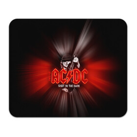 Коврик для мышки прямоугольный с принтом AC/DC: Angus Young в Екатеринбурге, натуральный каучук | размер 230 х 185 мм; запечатка лицевой стороны | ac | ac dc | ac|dc | angus young | dc. logo | hard | rock | ангус янг | логотип