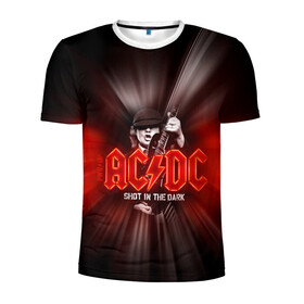 Мужская футболка 3D спортивная с принтом AC/DC: Angus Young в Екатеринбурге, 100% полиэстер с улучшенными характеристиками | приталенный силуэт, круглая горловина, широкие плечи, сужается к линии бедра | ac | ac dc | ac|dc | angus young | dc. logo | hard | rock | ангус янг | логотип