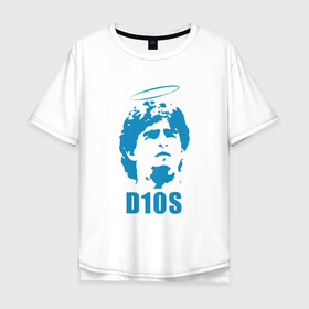 Мужская футболка хлопок Oversize с принтом Dios Maradona в Екатеринбурге, 100% хлопок | свободный крой, круглый ворот, “спинка” длиннее передней части | argentina | maradona | messi | sport | аргентина | гол | диего | марадона | месси | мяч | рука бога | спорт | футбол | чемпион