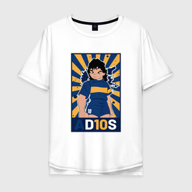 Мужская футболка хлопок Oversize с принтом Maradona - Adios в Екатеринбурге, 100% хлопок | свободный крой, круглый ворот, “спинка” длиннее передней части | argentina | maradona | messi | sport | аргентина | гол | диего | марадона | месси | мяч | рука бога | спорт | футбол | чемпион