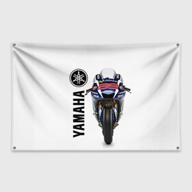 Флаг-баннер с принтом YAMAHA [002] в Екатеринбурге, 100% полиэстер | размер 67 х 109 см, плотность ткани — 95 г/м2; по краям флага есть четыре люверса для крепления | moto | yamaha | мотоцикл | ямана | ямаха