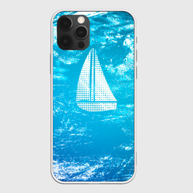 Чехол для iPhone 12 Pro Max с принтом Парусная лодка в Екатеринбурге, Силикон |  | sailboat | кораблик | корабль | лодка | на голубом | парус | паруса | парусная лодка | халфтон