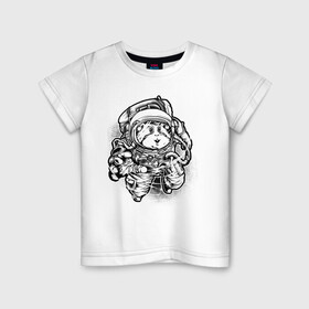 Детская футболка хлопок с принтом Хомяк космонавт в Екатеринбурге, 100% хлопок | круглый вырез горловины, полуприлегающий силуэт, длина до линии бедер | Тематика изображения на принте: астронавт | астрономия | космонавты | космос | хомяк космонавт