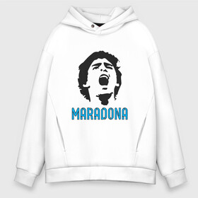 Мужское худи Oversize хлопок с принтом Maradona Scream в Екатеринбурге, френч-терри — 70% хлопок, 30% полиэстер. Мягкий теплый начес внутри —100% хлопок | боковые карманы, эластичные манжеты и нижняя кромка, капюшон на магнитной кнопке | argentina | maradona | messi | sport | аргентина | гол | диего | марадона | месси | мяч | рука бога | спорт | футбол | чемпион