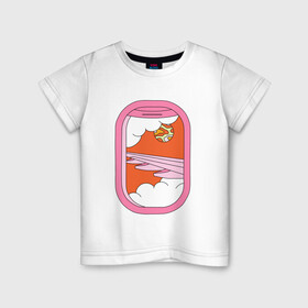 Детская футболка хлопок с принтом Космический туризм в Екатеринбурге, 100% хлопок | круглый вырез горловины, полуприлегающий силуэт, длина до линии бедер | cute | космос | милота | пижама | полет | самолет | сны | сон