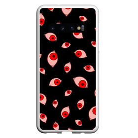 Чехол для Samsung Galaxy S10 с принтом Взгляд тьмы в Екатеринбурге, Силикон | Область печати: задняя сторона чехла, без боковых панелей | Тематика изображения на принте: anime | dark | death | eyes | halloween | hellsing | horror | japan style | monster | red | vampire | аниме | вампир | взгляд | глаза | глазки аниме | гомункул | зрачки | красные глаза | монстры | паттерн | темный | тьма | узор | хеллсинг