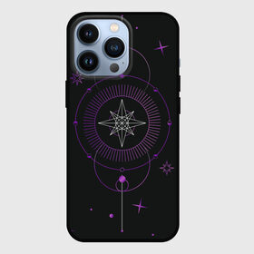Чехол для iPhone 13 Pro с принтом Астрология в Екатеринбурге,  |  | астрология | глаз | гороскоп | звезды | лавандовый | лиловый | луна | оккультный глаз | пиктограмма | пиктограммы | руны | солнце | фиолетовый | черный и золотой | эзотерика