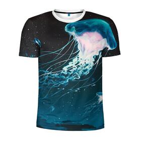 Мужская футболка 3D спортивная с принтом Рисунок медуза в Екатеринбурге, 100% полиэстер с улучшенными характеристиками | приталенный силуэт, круглая горловина, широкие плечи, сужается к линии бедра | medusa | арт | животные | медузы | рисунок | рыбы | щупальца