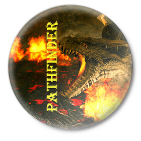 Значок с принтом Pathfinder НРИ в Екатеринбурге,  металл | круглая форма, металлическая застежка в виде булавки | pathfinder | roleplaying game | настолка | настольная ролевая игра | настольные игры | настольщик | нри