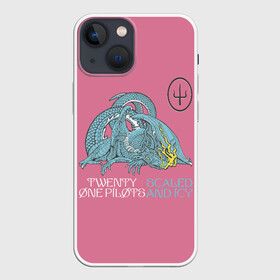 Чехол для iPhone 13 mini с принтом 21 pilots scaled and icy dragon в Екатеринбурге,  |  | album | alternative | dragon | josh dun | music | rock | sai | scaled and icy | singer | star | twenty one pilots | tyler joseph | weapon | альбом | альтернативная | двадцать один пилот | джош дан | дракон | звезда | музыка | оружие | певец | рок | сай | 